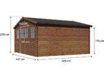 Abri de jardin bois traité autoclave marron "Lormont" - 21,2 m² - 28 mm