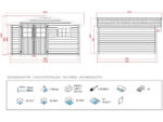 Abri jardin bois - 19,72 m² - 4.64 x 4.25 x 2,32 m - 28 mm