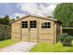 Abri jardin bois traditionnel - 11.56 m2 - 388 x 298 x 218 cm - 28mm