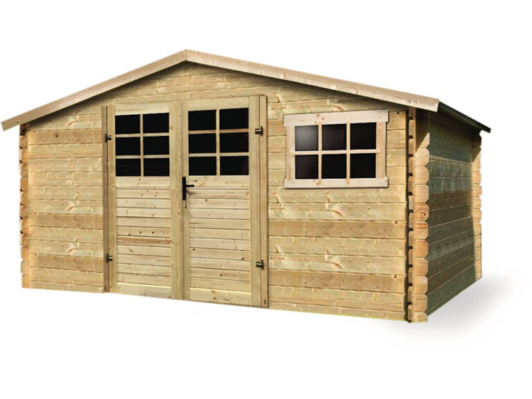 Abri jardin bois traditionnel - 11.56 m2 - 388 x 298 x 218 cm - 28mm